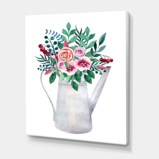 Designart - Bouquets of Flowers In Rustic Flowering Pot